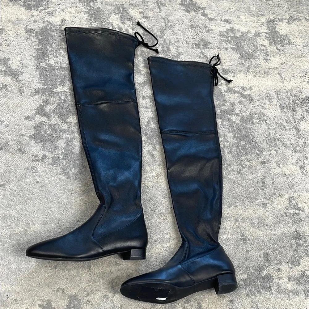 Stuart Weitzman Genna 25 City Boot Stretch Nappa Leather OTK Black Sz 5